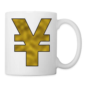 Signe du yen doré - Mug blanc - blanc - Droite