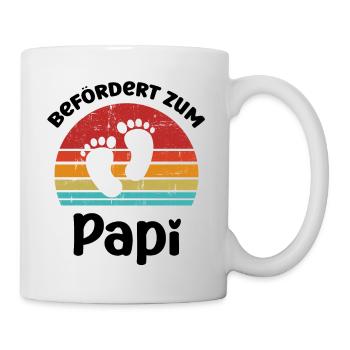 Befördert zum Papi Schweiz Baby Geburt Ätti - Tasse - Weiß - Rechts