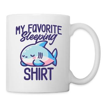 Shark Sleep Humor Gift Pajamas Lazy - Mug - white - Right