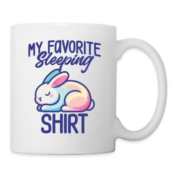 Bunny Sleep Humor Gift Pajamas Lazy - Mug - white - Right