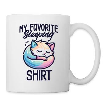 Kätzchen Schlaf Humor Geschenk Pyjama faul - Tasse - Weiß - Rechts