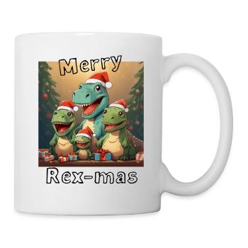 Merry Rex-mas - Tasse - Weiß - Rechts