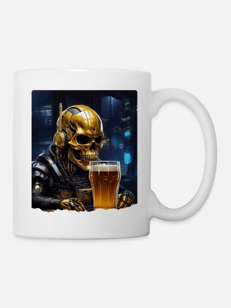 Bier Skull 0.2 - Tasse - Weiß