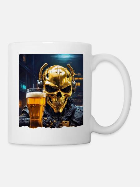 Bier Skull 0.3 - Tasse - Weiß