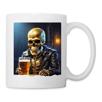 Crâne de bière 0.4 - Mug blanc - blanc - Droite
