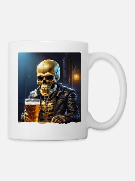 Bier Skull 0.4 - Tasse - Weiß