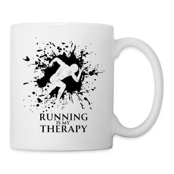 La course à pied est ma thérapie (1) - Mug blanc - blanc - Droite