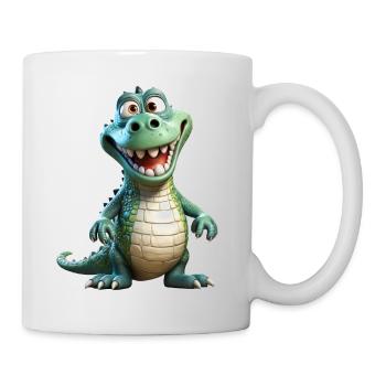 Ein lustiges Krokodil - Tasse - Weiß - Rechts