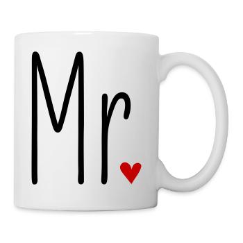 Matching Look Mr and Mrs Valentine's Day Matching Pair - Mug - white - Right
