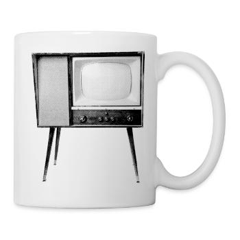 Vintage Fernseher - Tasse - Weiß - Rechts