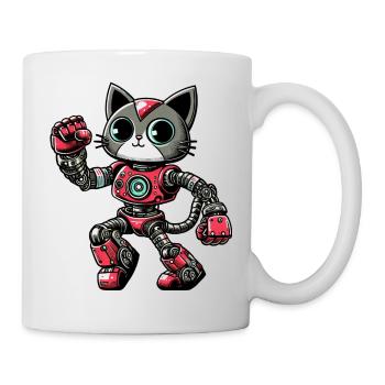 Cat, Robot, Cyborg, Dancing, Dancer, Disco - Mug - white - Right