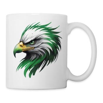 Eagle's Head – Majestic Power in Green - Mug - white - Right