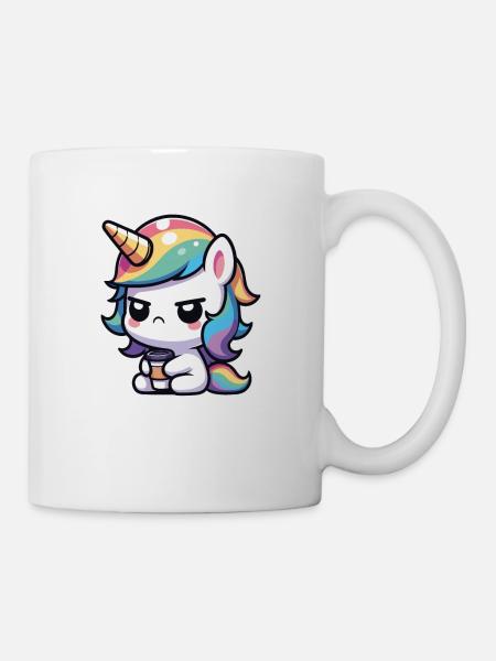 Einhorn Morgenmuffel Guten Morgen Ganz Dünnes Eis - Tasse - Weiß