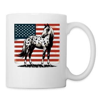 Vintage Appaloosa cheval amant américain USA drapeau - Mug blanc - blanc - Droite