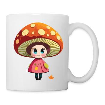 fille aux champignons - Mug blanc - blanc - Droite