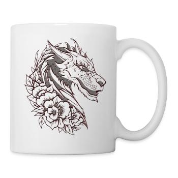Fantasy Dragon Anime Dragon Head Mythical reptile - Mug - white - Right