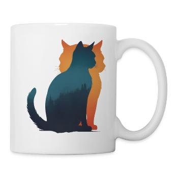 Schattenspiel: Katze im Wald - Tasse - Weiß - Rechts