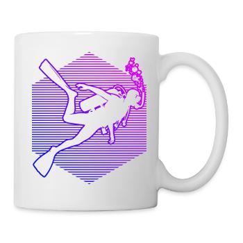 Scuba Tauchen Free Dive Diving Diver Herren - Tasse - Weiß - Rechts