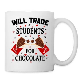 Will Trade Students For Chocolate Valentines Day - Mug blanc - blanc - Droite