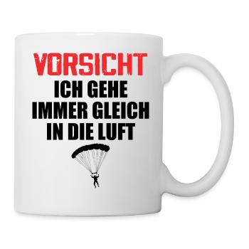Paragliding Vorsicht gehe immer gleich in die Luft - Tasse - Weiß - Rechts