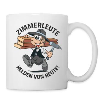Lustiger Cartoon - Beruf Zimmerer - Tasse - Weiß - Rechts