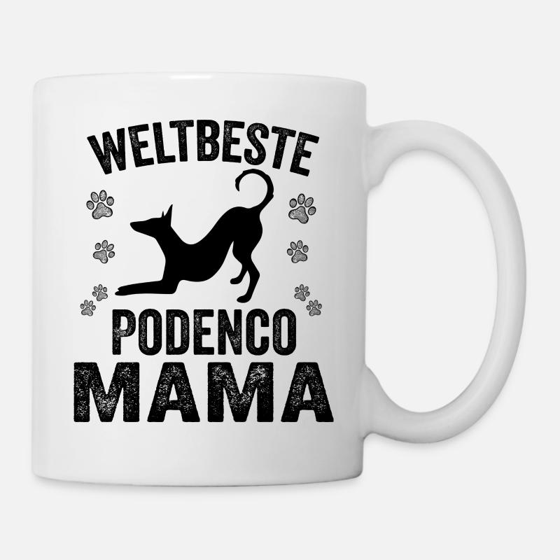 Beste Podenco Mama spanischer Windhund - Tasse - Weiß