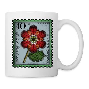 Briefmarke Adventsstern - Tasse - Weiß - Rechts