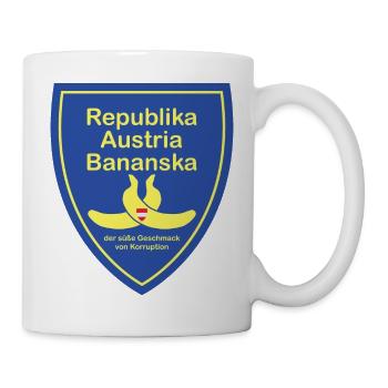 Republika Bananska - Bananebrepublik Österreich - Tasse - Weiß - Rechts