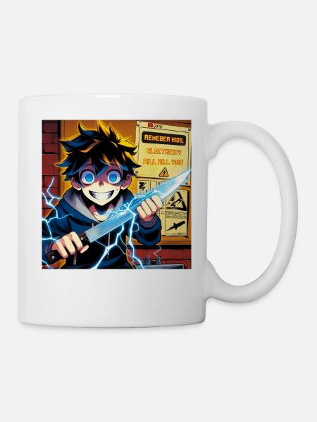 L’électricité tue : des cadeaux amusants pour un électricien - Mug blanc - blanc
