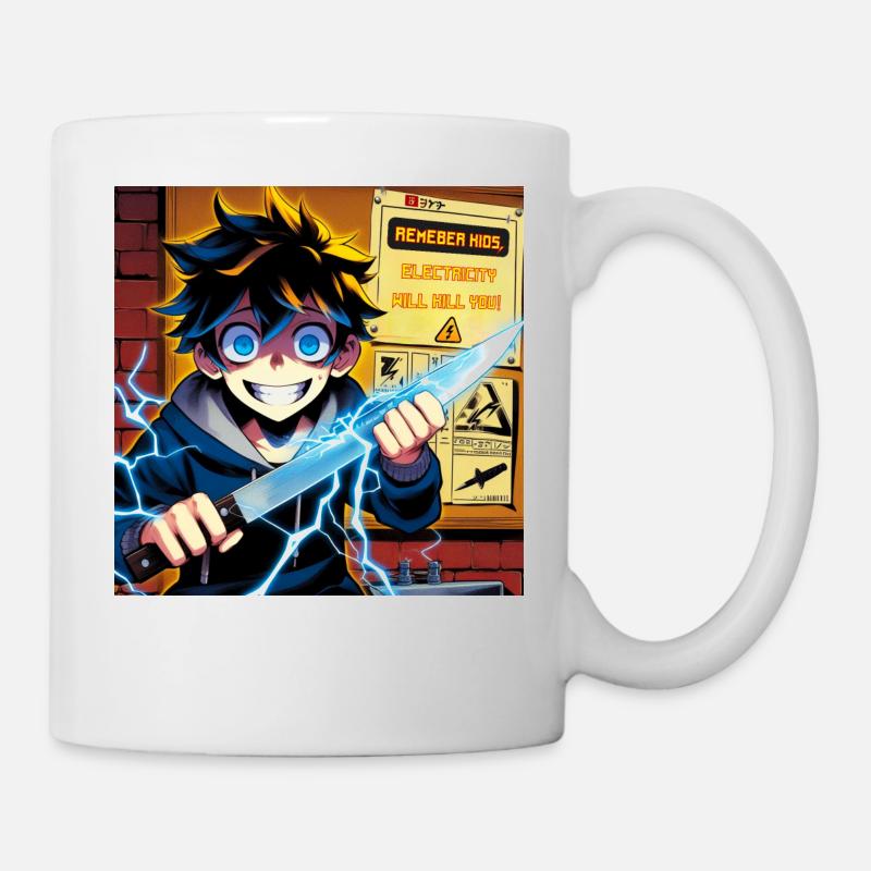 Electricity Kills: Funny Gifts for an Electrician - Mug - white