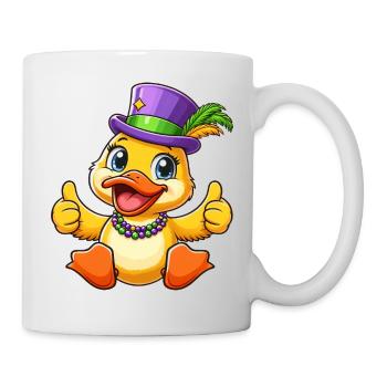 Canard de Mardi Gras : Pouces en l’air - Mug blanc - blanc - Droite