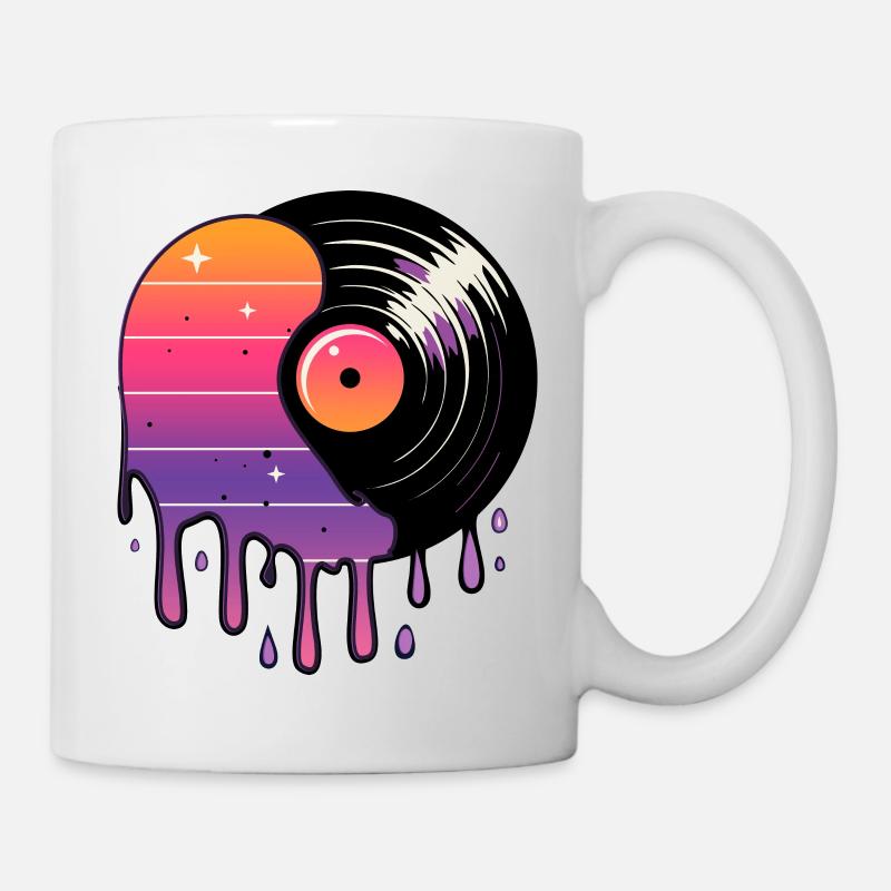 Kosmische Vinyl-Schallplatte - Tasse - Weiß