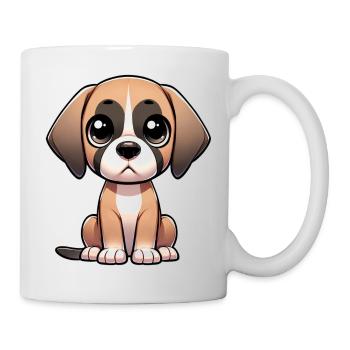 Digitale Illustration einer niedlichen Deutschen Dogge - Tasse - Weiß - Rechts