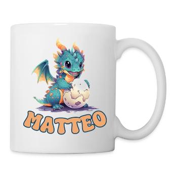 Matteo - Name - Drache - Tasse - Weiß - Rechts