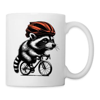 Vélo Raccoon - Mug blanc - blanc - Droite