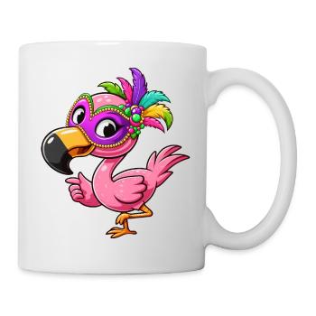 Mardi Gras Comic Flamingo - Mug blanc - blanc - Droite