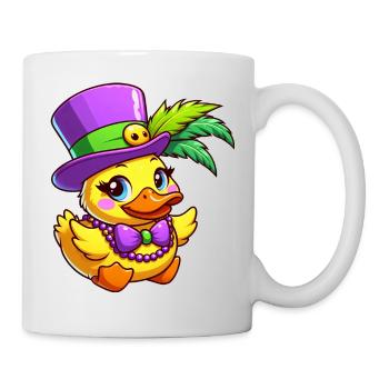 Mardi Gras Duck Comic Feather Headdress - Mug - white - Right
