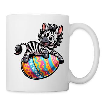 Ostern Zebra Osterei Comic - Tasse - Weiß - Rechts