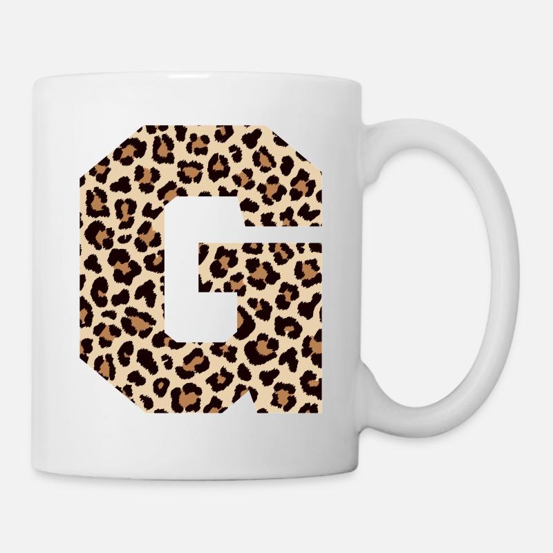 Buchstabe G Leopardenmuster - Geschenkidee zum Geburtstag - Tasse - Weiß