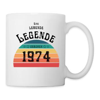 Eine lebende Legende, geboren 1974 - Tasse - Weiß - Rechts