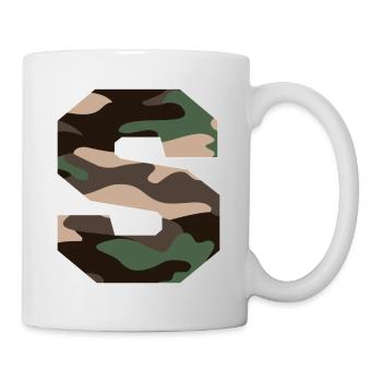 Letter S Military Camouflage - Geschenkidee - Tasse - Weiß - Rechts