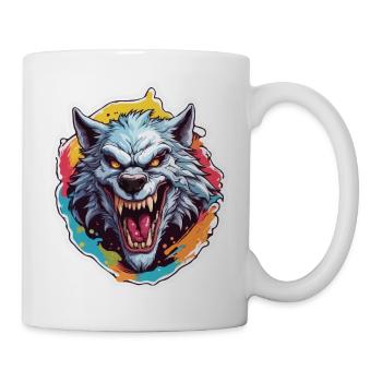 Werwolf / Vollmond / Wesen / Verwandlung / Fluch - Tasse - Weiß - Rechts
