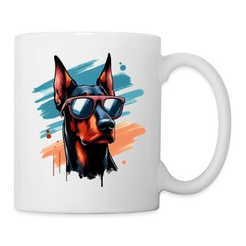 Dobermann Pischer Das Modell - Tasse - Weiß - Rechts