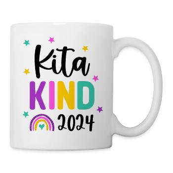 Kitakind 2024 Regenbogen Kindergarten Kita Mädchen - Tasse - Weiß - Rechts