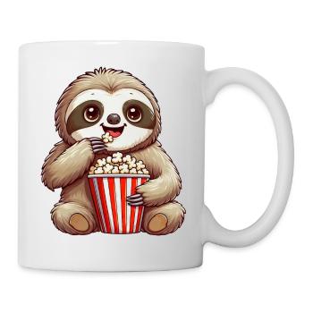 Paresseux en costume de carnaval, pop-corn de cinéma - Mug blanc - blanc - Droite