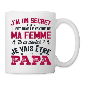 Ich habe einen geheimen Papa Niedliches Kind Schwangerschaft Mann - Tasse - Weiß - Rechts