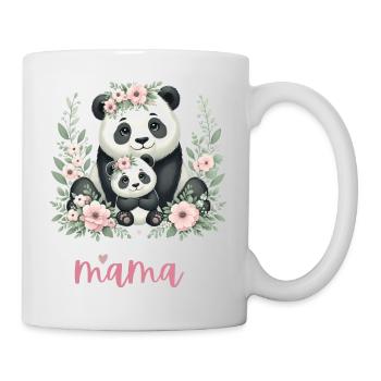 Amoureux des pandas, maman panda et ourson, fête des mères - Mug blanc - blanc - Droite