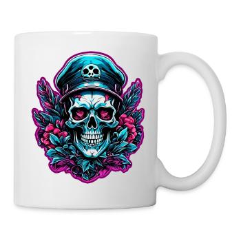 Crâne / Crâne / Squelette / Gothique / Tatouage - Mug blanc - blanc - Droite