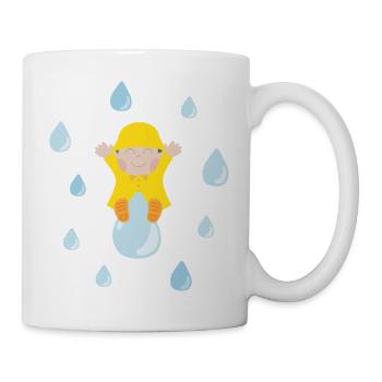 Cute baby with raindrops - Mug - white - Right