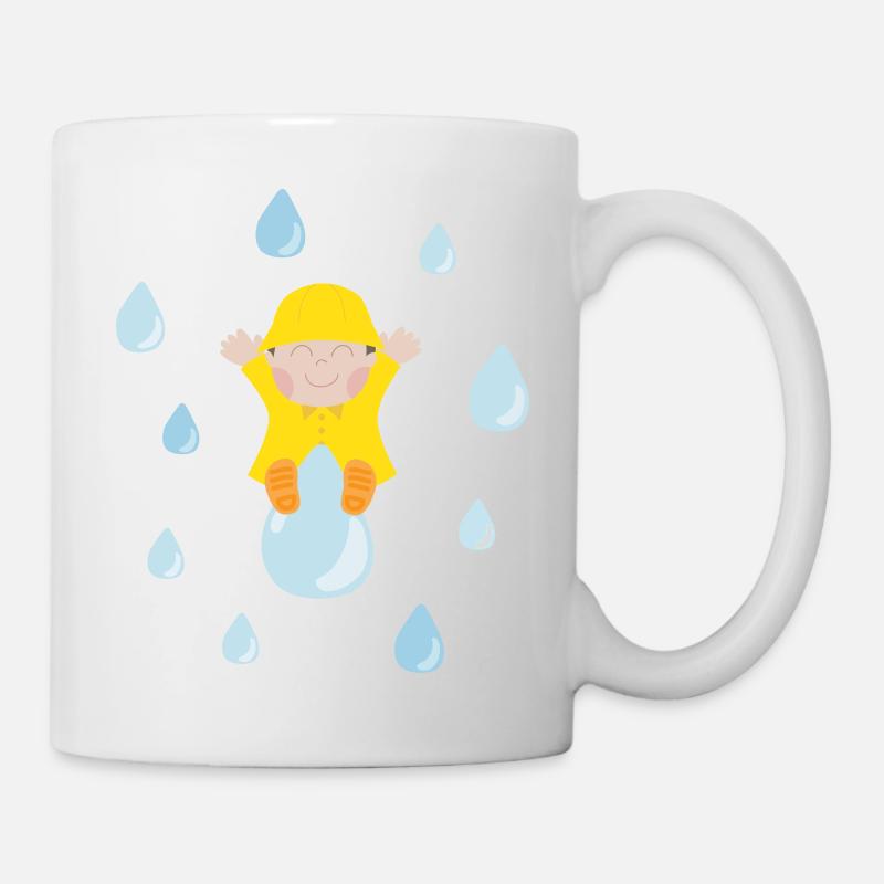 Bébé mignon avec des gouttes de pluie - Mug blanc - blanc